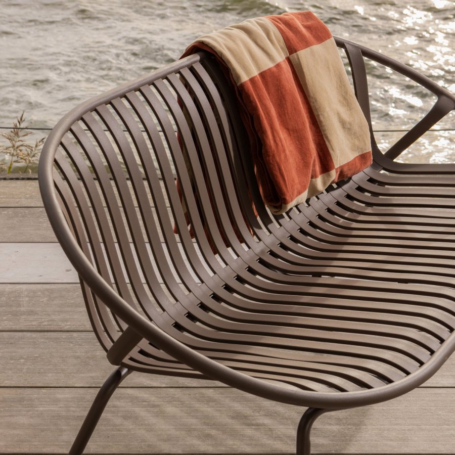 WOOOD Zena Rutig Sammet Rostbrun/Beige