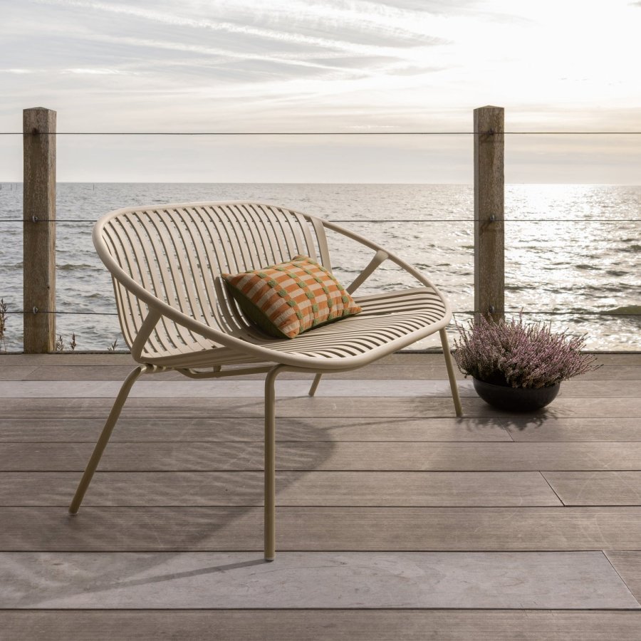 WOOOD Bruce hagebenk med 2 seter, pp/metall, sand