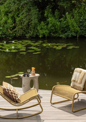 WOOOD West Garden Lounge Chair Honungsgul