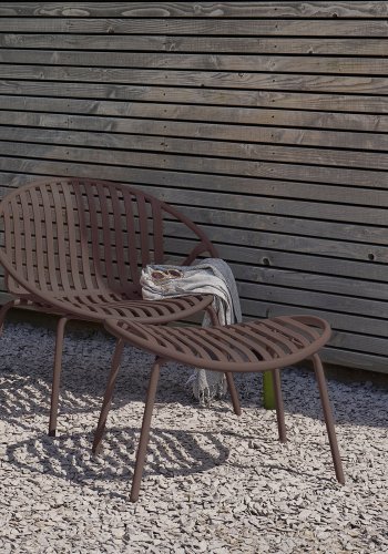 WOOOD Bruce Tr�dg�rdsstol + Pall Pp/Metall Lila/Brun