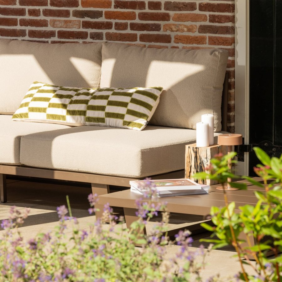 WOOOD Bear hagesofa 3-seter aluminium brun