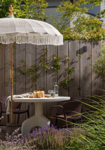 WOOOD Luno hagebord �120 cm rundt forsterket fiber natur