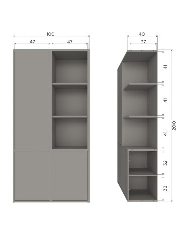 WOOOD Merel Oppbevaringsskap Furu Varm Gr� [Fsc]