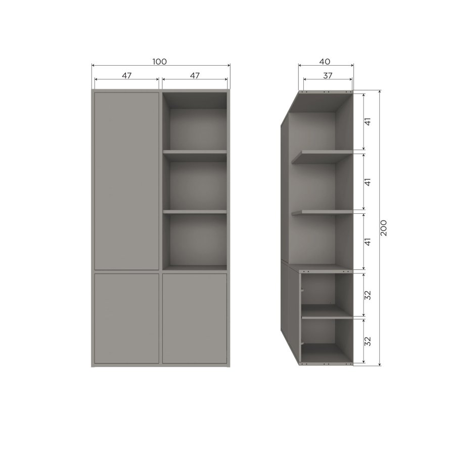 WOOOD Merel Oppbevaringsskap Furu Varm Gr� [Fsc]