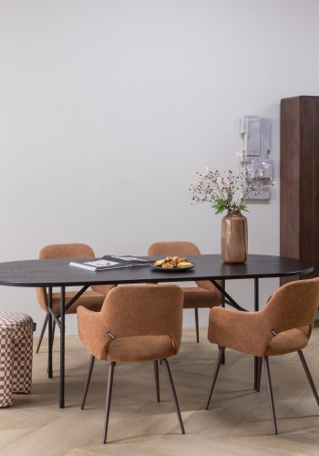 WOOOD Arthur bord ovalt eik svart [Fsc] H-ben