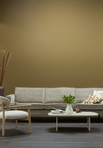 WOOOD Rodeo sofa 3-seter ribbet stoff m�rk sand