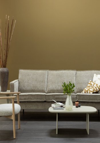WOOOD Rodeo sofa 3-seter ribbet stoff m�rk sand