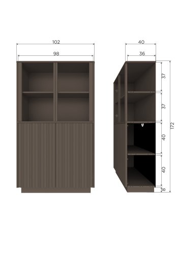 WOOOD Nova Lavt Vitrineskap Furu Tr�ffelbrun [Fsc]