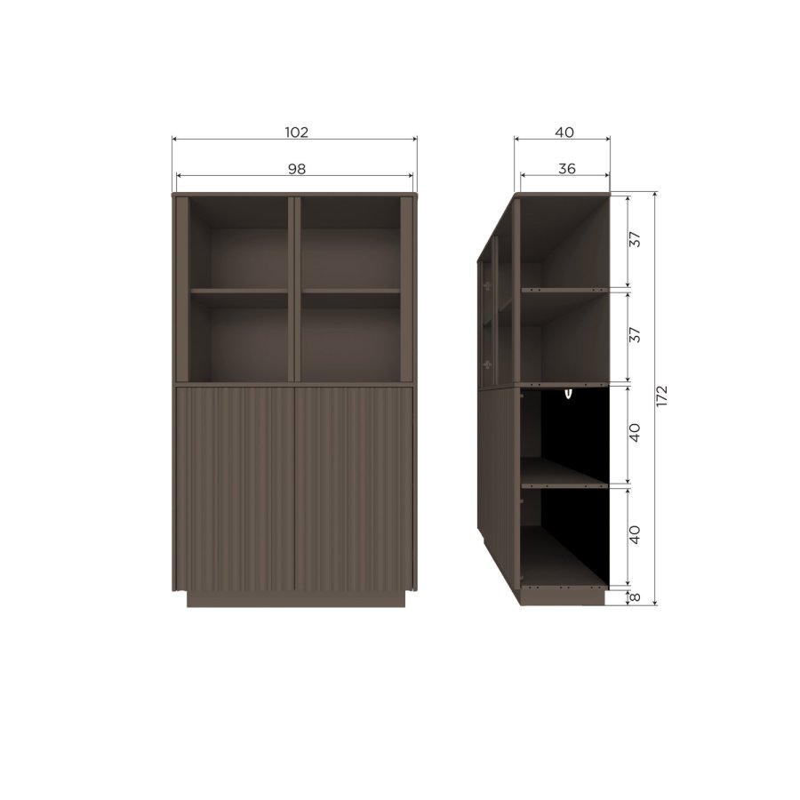 WOOOD Nova Lavt Vitrineskap Furu Tr�ffelbrun [Fsc]