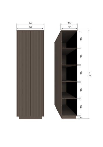 WOOOD Nova h�yskap furu tr�ffelbrun [Fsc]