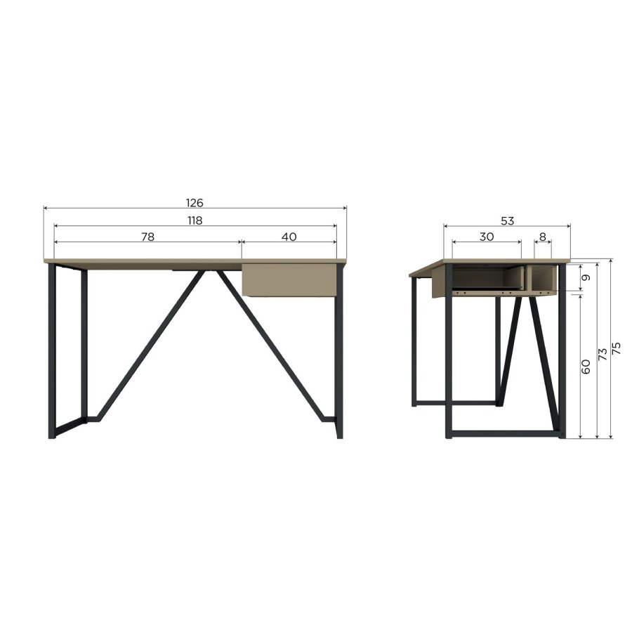 WOOOD Nytt Julius skrivebord furu st�v [Fsc]
