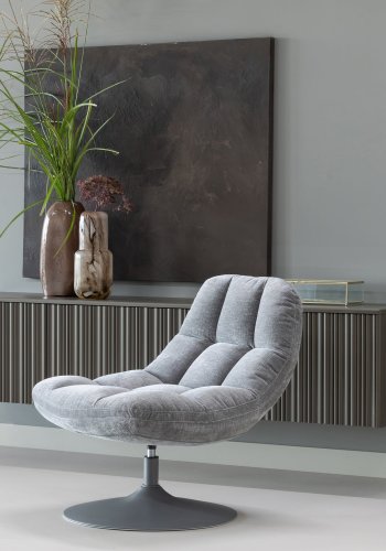 WOOOD Elvi svingstol chenille teksturert lys gr�