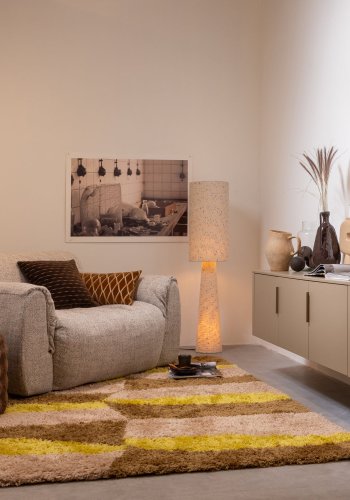 WOOOD Takgolvlampa Metall/Boucl� Natursvarta Prickar 130x30 cm