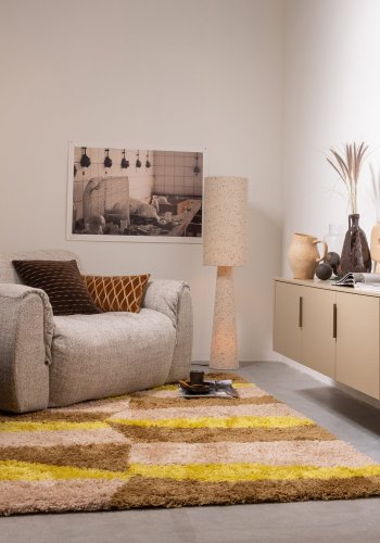 WOOOD Takgolvlampa Metall/Boucl� Natursvarta Prickar 130x30 cm