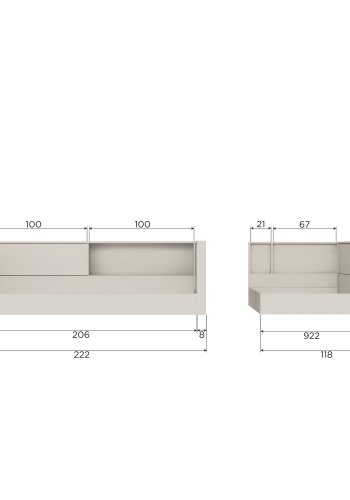 WOOOD Carter sovesofa hvit [Fsc]