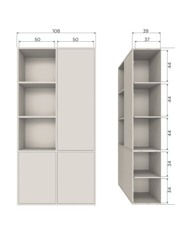 WOOOD Meggy oppbevaringsskap h�yre 108 cm furufiber [Fsc]