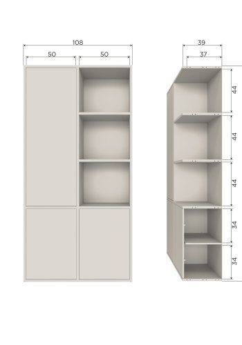 WOOOD Meggy oppbevaringsskap venstre 108 cm furufiber [Fsc]