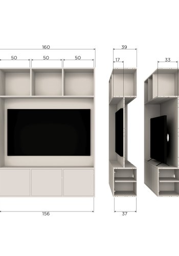 WOOOD Meggy TV-skap 160 cm furufiber [Fsc]