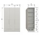 WOOOD Pure garderobe med 3 d�rer og delt d�r, furuduft [Fsc]