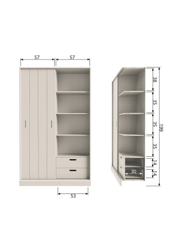 WOOOD Mila skyved�rsskap i furuduft [Fsc]