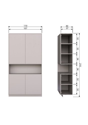 WOOOD Finca oppbevaringsskap 110 cm furuduft [Fsc]