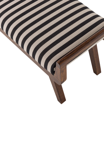 WOOOD Valo benk tre brun med stripete stoff svart/hvit