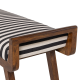 WOOOD Valo benk tre brun med stripete stoff svart/hvit