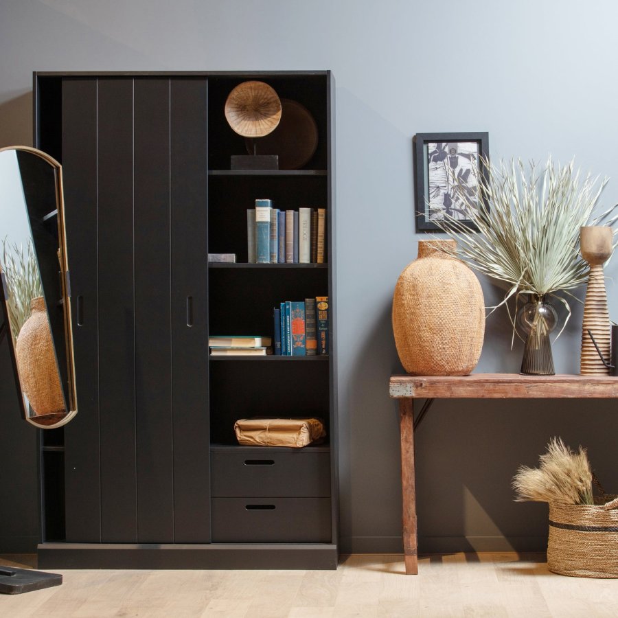 WOOOD Move skyved�rsskap furu matt svart [Fsc]