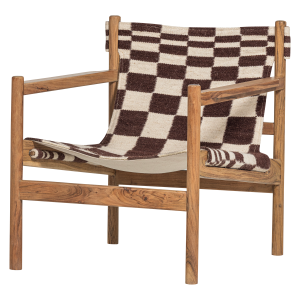 WOOOD Zano F�t�lj Tr� Brun Med Kelimsits Naturf�rgad