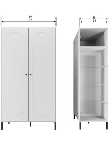 WOOOD Xina Garderobe Furu Cloud Grey [Fsc]