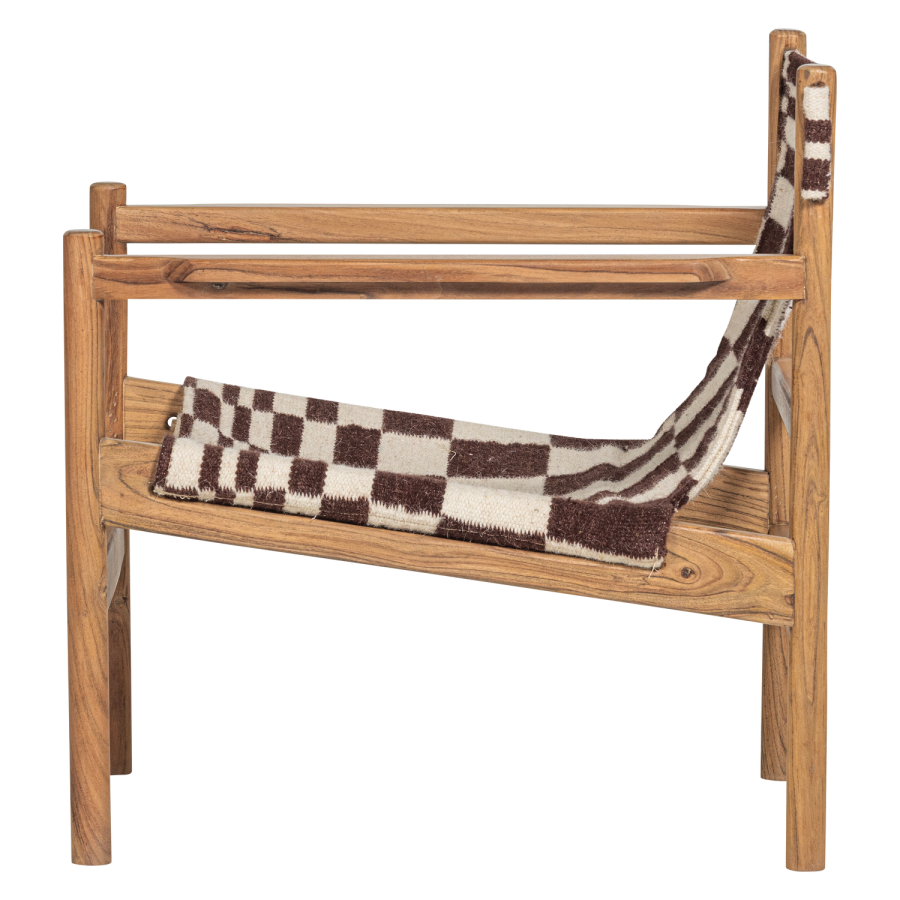 WOOOD Zano lenestol trebrun med kelimsete naturlig