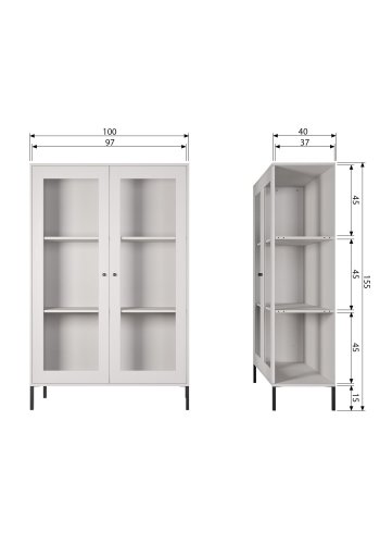 WOOOD Xam vitrineskap furu skygr� [Fsc]