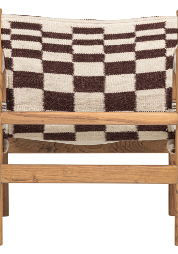 WOOOD Zano lenestol trebrun med kelimsete naturlig