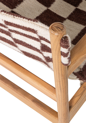 WOOOD Zano lenestol trebrun med kelimsete naturlig