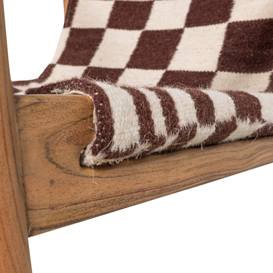 WOOOD Zano lenestol trebrun med kelimsete naturlig