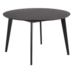 ACT NORDIC Roxby spisebord, rund - mat sort egefiner og gummitr� (�120)