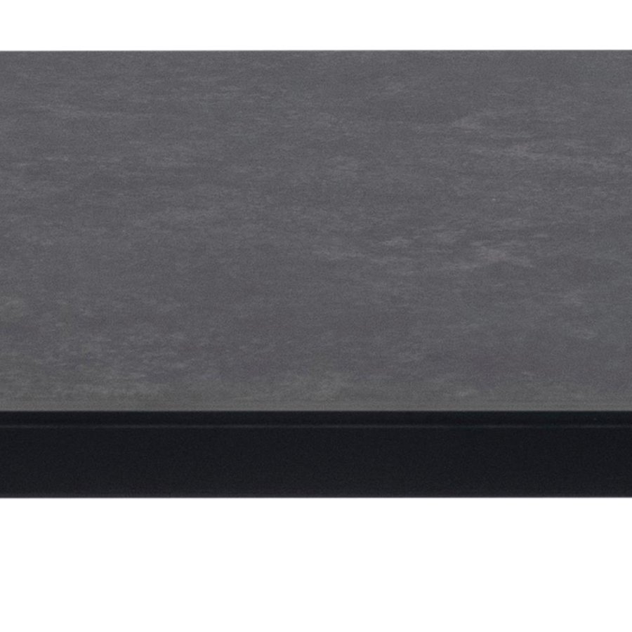 ACT NORDIC Brentford Esstisch, rechteckig – schwarze Fairbanks-Keramik und schwarzes Metall (200x90)
