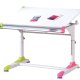 NORDIC LIVING COLLECTION Studentpult, h�ydejusterbart skrivebord med vippehylle, 2Colorido hvit/rosagr�nn