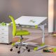 NORDIC LIVING COLLECTION Studentpult, h�ydejusterbart skrivebord med vippehylle, 2Colorido hvit/rosagr�nn