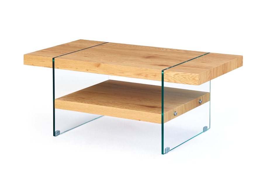 NORDIC LIVING COLLECTION Benina salongbord i vill eik-finish med sikkerhetsglass