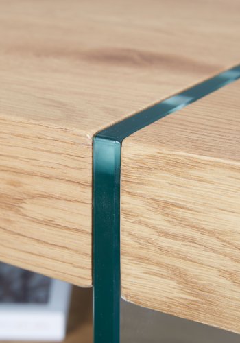 NORDIC LIVING COLLECTION Benina salongbord i vill eik-finish med sikkerhetsglass
