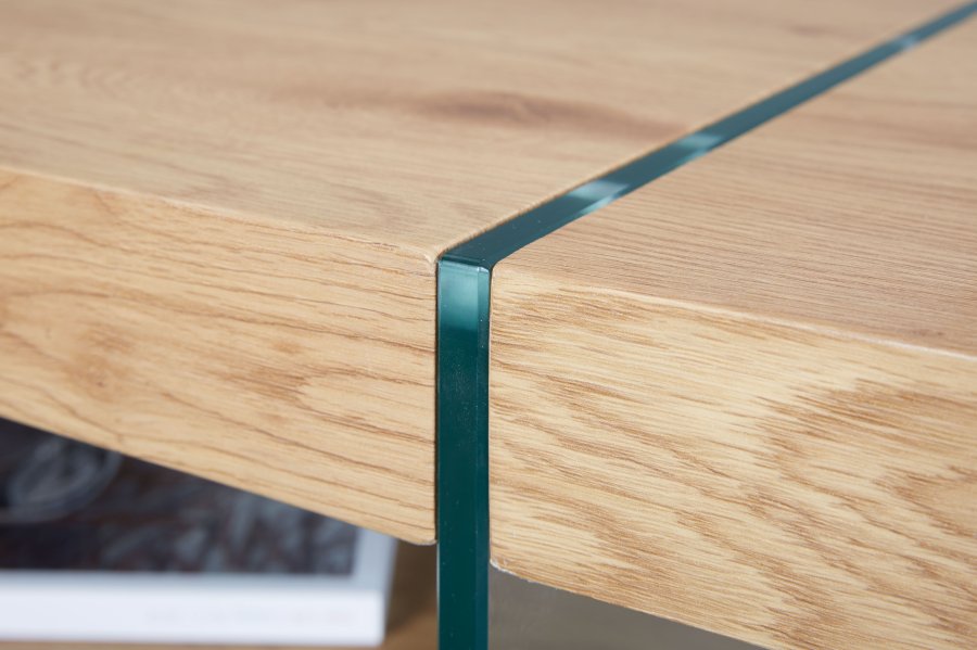 NORDIC LIVING COLLECTION Benina salongbord i vill eik-finish med sikkerhetsglass