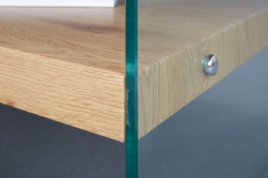 NORDIC LIVING COLLECTION Benina salongbord i vill eik-finish med sikkerhetsglass