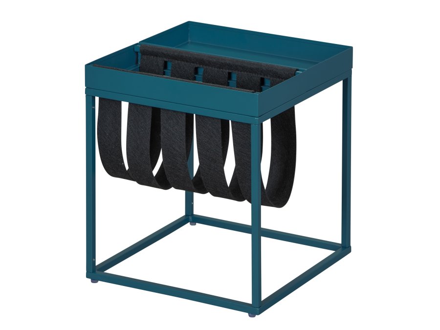 NORDIC LIVING COLLECTION Sidobord Club NY Magazine Scandinavian Bl�/filt svart med hyllplan f&ouml;r tidskrifter.