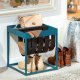 NORDIC LIVING COLLECTION Sidobord Club NY Magazine Scandinavian Bl�/filt svart med hyllplan f&ouml;r tidskrifter.