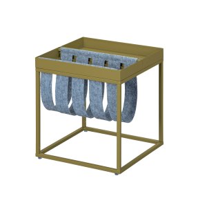 NORDIC LIVING COLLECTION Sidobord Club NY Magazine Martini Oliv/filtgr� med hyllplan f&ouml;r tidningar.