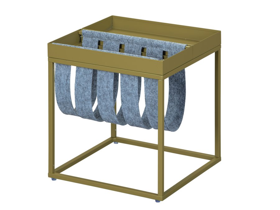 NORDIC LIVING COLLECTION Sidobord Club NY Magazine Martini Oliv/filtgr� med hyllplan f&ouml;r tidningar.