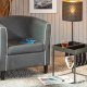 NORDIC LIVING COLLECTION Sidobord Club NY Magazine Antracit/filt med hyllplan f&ouml;r tidskrifter.
