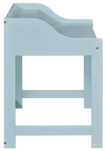 NORDIC LIVING COLLECTION Skrivbord i massivt tr� i salviagr�nt med rundade h�rn och kanter, praktiska fack och h�l f�r sladdar.