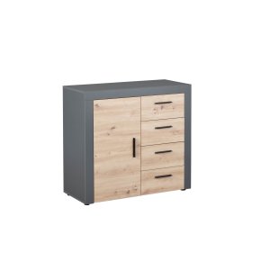 NORDIC LIVING COLLECTION CORBETO byr�, 1 d�rr, 4 l�dor, Artisan / antracit